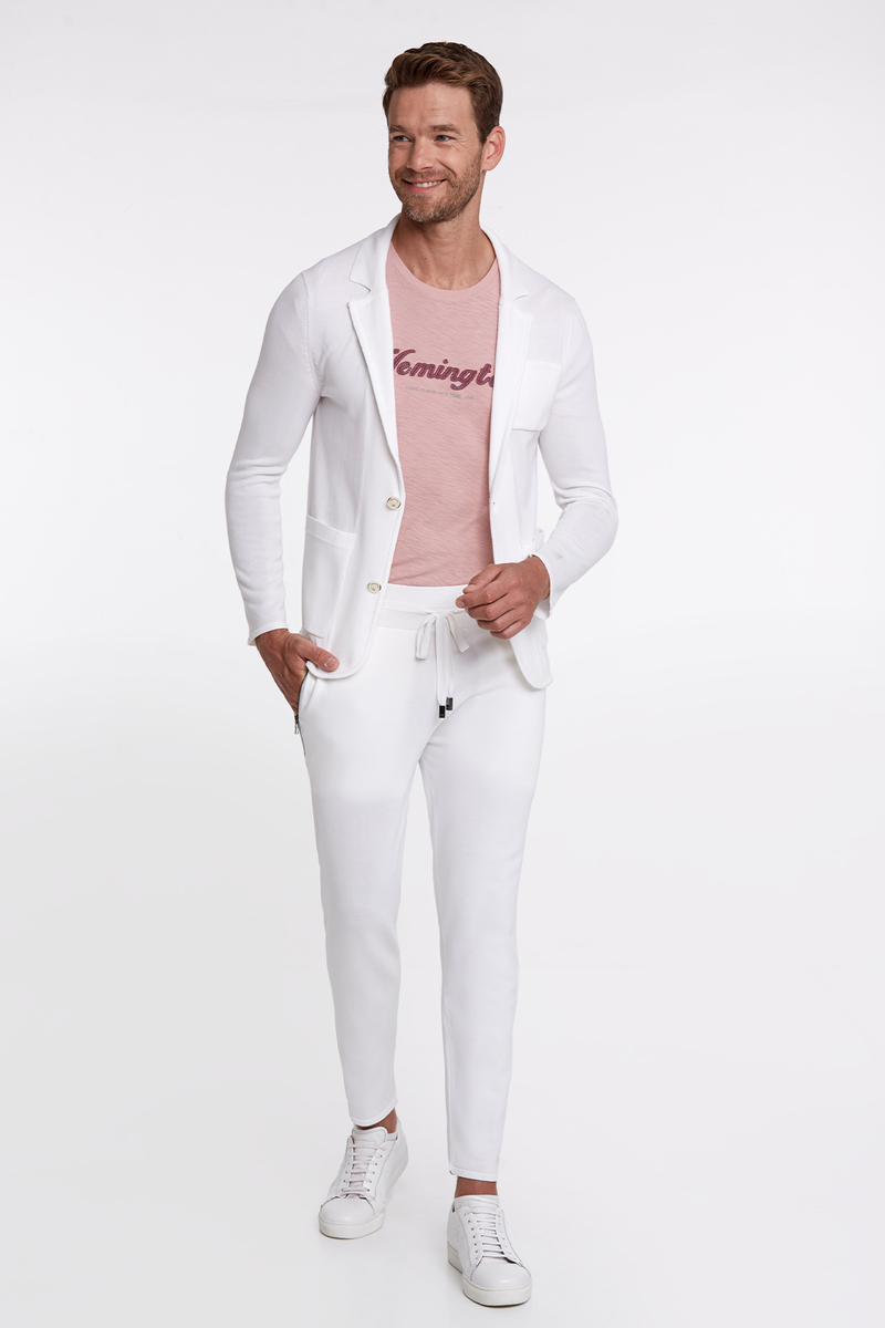Hemington Kırık Beyaz Saf Pamuk Triko Ceket. 2