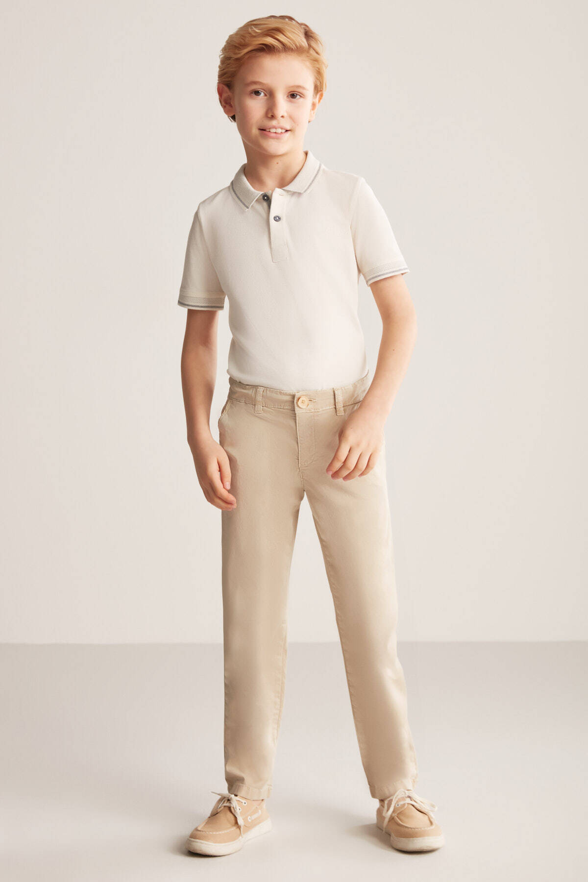 Kum Rengi Yazlık Çocuk Chino Pantolon