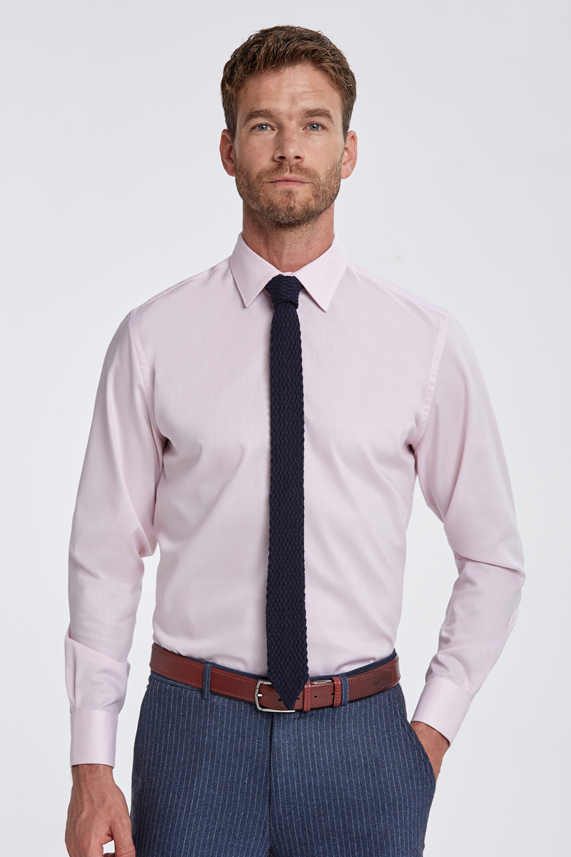 Hemington Kuş Gözü Dokulu Pembe Non Iron Business Gömlek. 1 Hemington Kuş Gözü Dokulu Pembe Non Iron Business Gömlek. 1