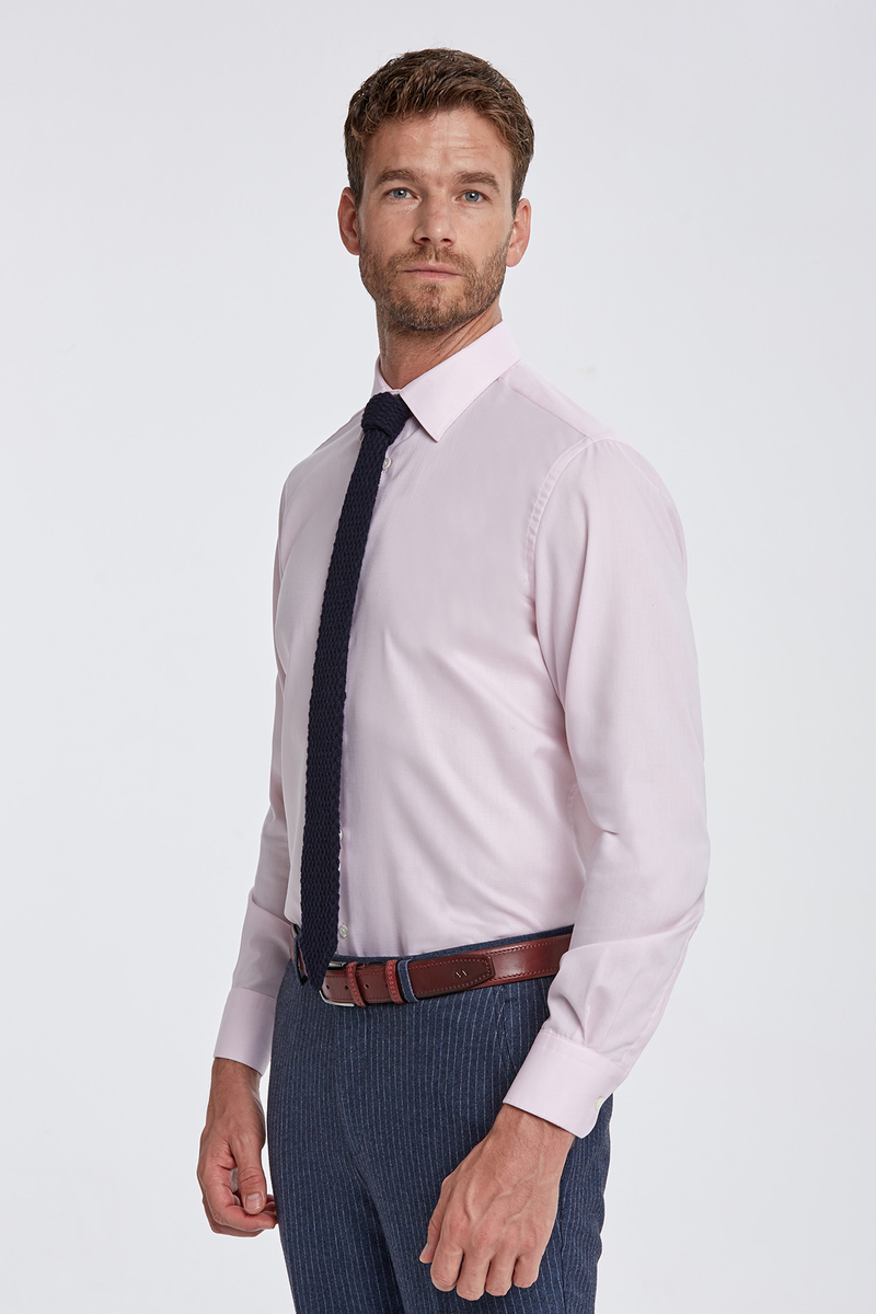 Hemington Kuş Gözü Dokulu Pembe Non Iron Business Gömlek. 4 Hemington Kuş Gözü Dokulu Pembe Non Iron Business Gömlek. 4
