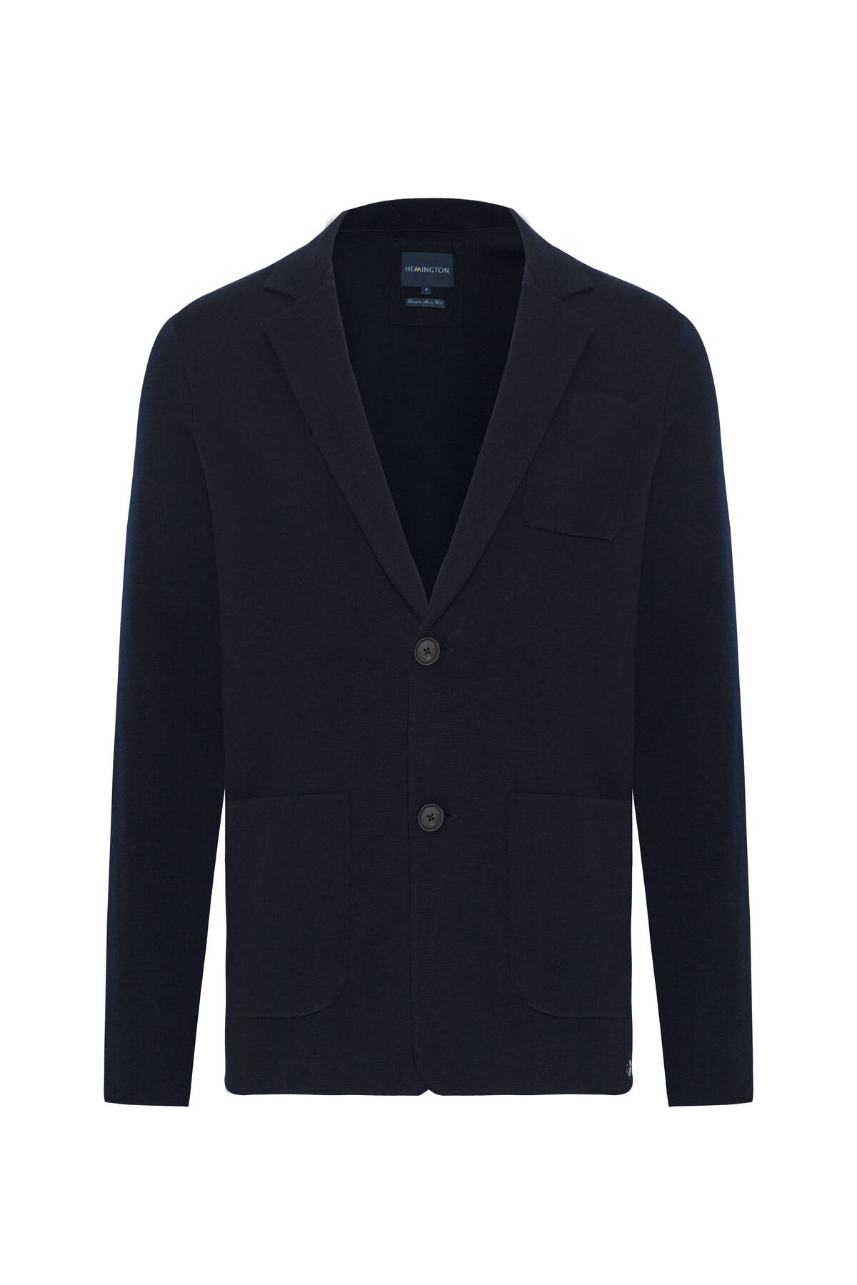 Extrafine Merino Lacivert Triko Blazer Ceket