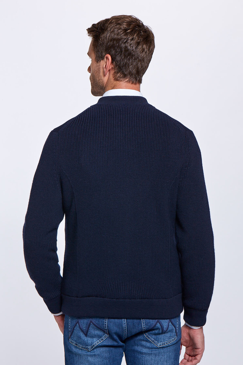 Hemington Lacivert Merino Yün Bomber Ceket. 4 Hemington Lacivert Merino Yün Bomber Ceket. 4