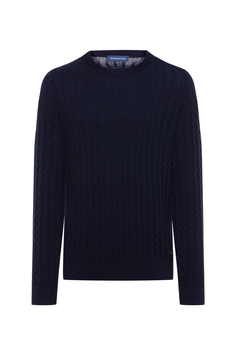 Hemington Saç Örgü Desen Lambswool Lacivert Kazak. 8 Hemington Saç Örgü Desen Lambswool Lacivert Kazak. 8