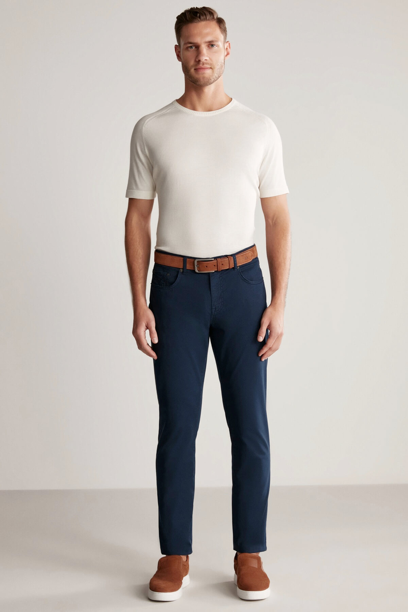 Hemington Slim Fit 5 Cep Lacivert Yazlık Pantolon. 2