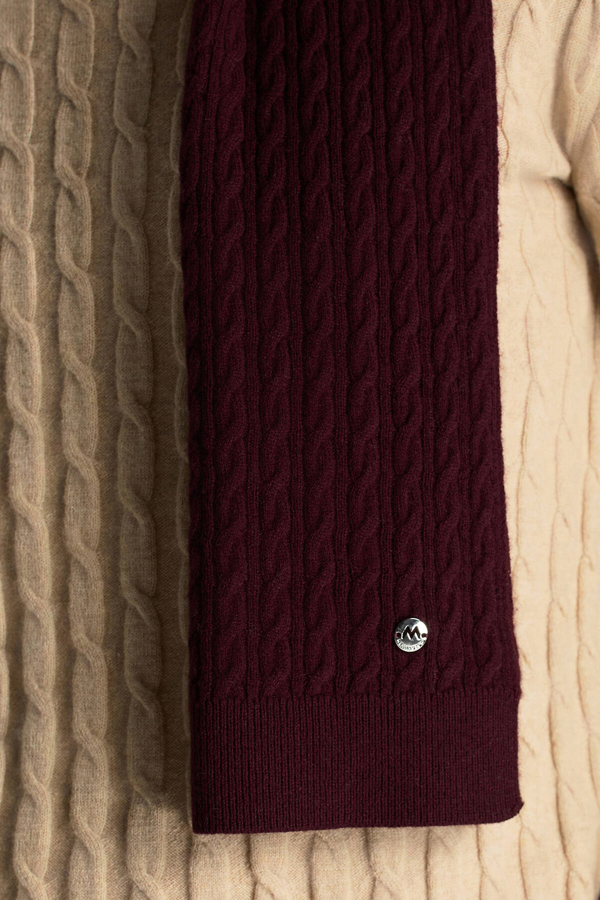 Lambswool Yün Bordo Atkı