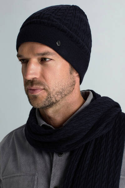 Lambswool Yün Lacivert Bere - Hemington