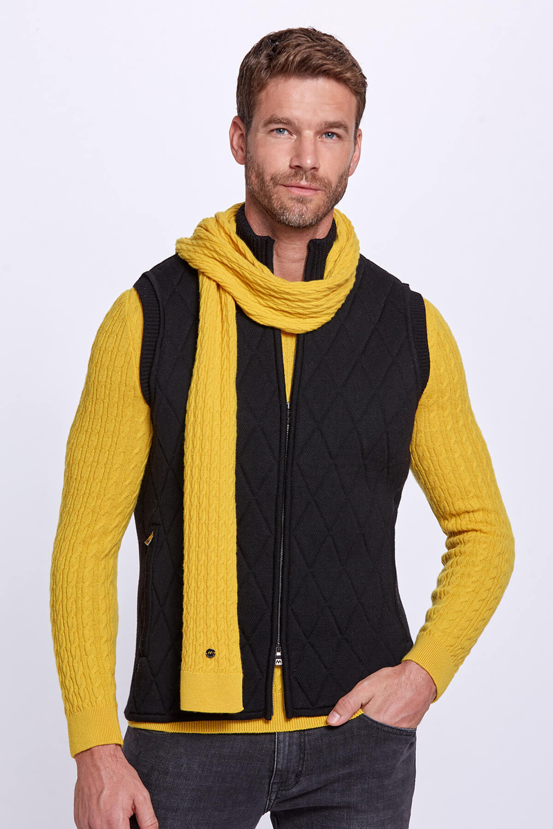 Hemington Lambswool Yün Sarı Atkı. 2