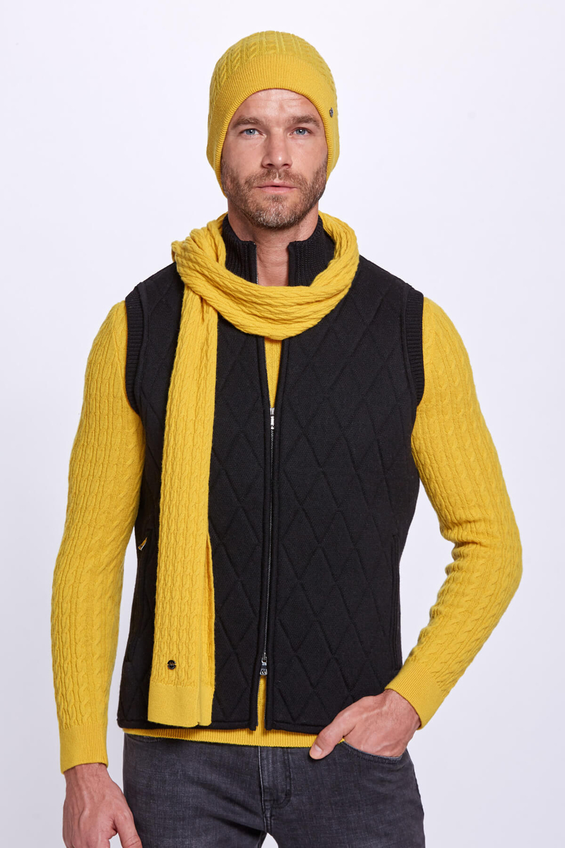 Hemington Lambswool Yün Sarı Atkı. 3