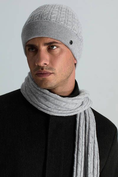 Lambswool Yün Açık Gri Bere - Hemington
