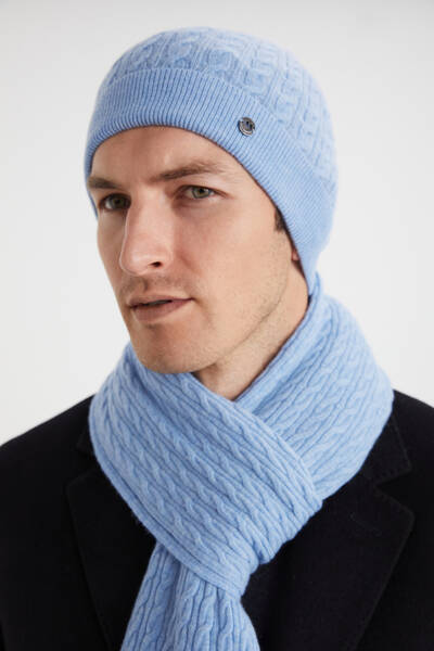 Lambswool Yün Buz Mavisi Bere - Hemington
