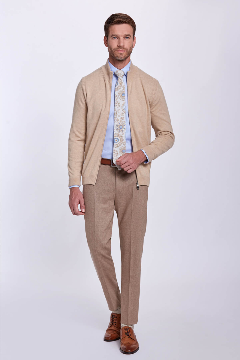 Hemington Lambswool Yün Fermuarlı Camel Hırka. 2 Hemington Lambswool Yün Fermuarlı Camel Hırka. 2