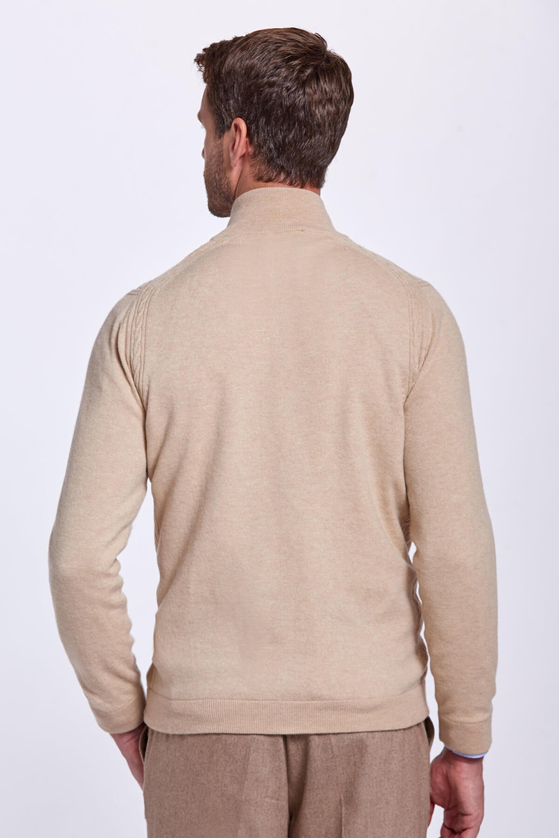 Hemington Lambswool Yün Fermuarlı Camel Hırka. 4