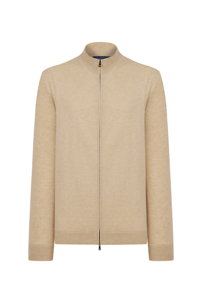 Hemington Lambswool Yün Fermuarlı Camel Hırka. 8 Hemington Lambswool Yün Fermuarlı Camel Hırka. 8
