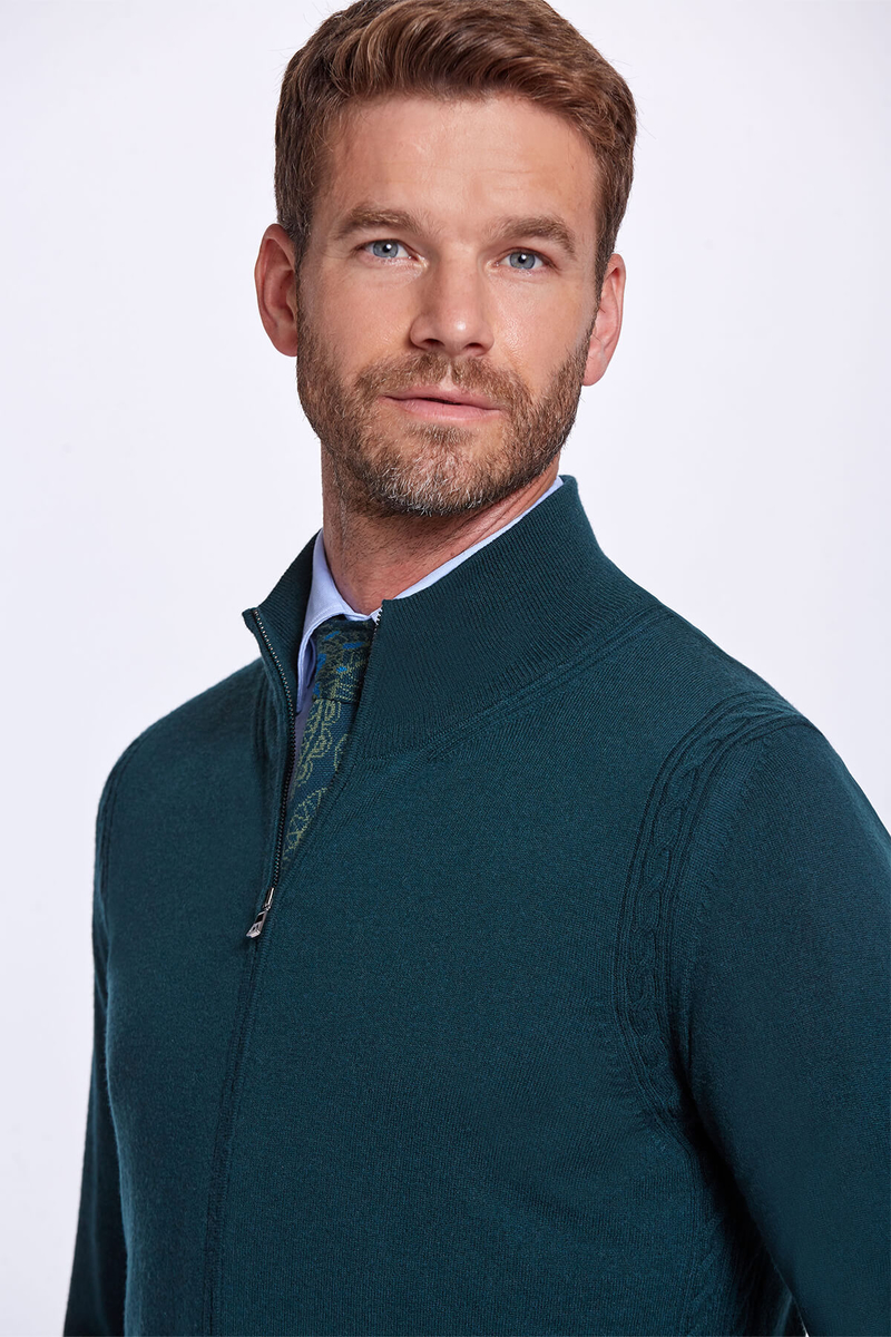 Hemington Lambswool Yün Fermuarlı Yeşil Hırka. 1 Hemington Lambswool Yün Fermuarlı Yeşil Hırka. 1