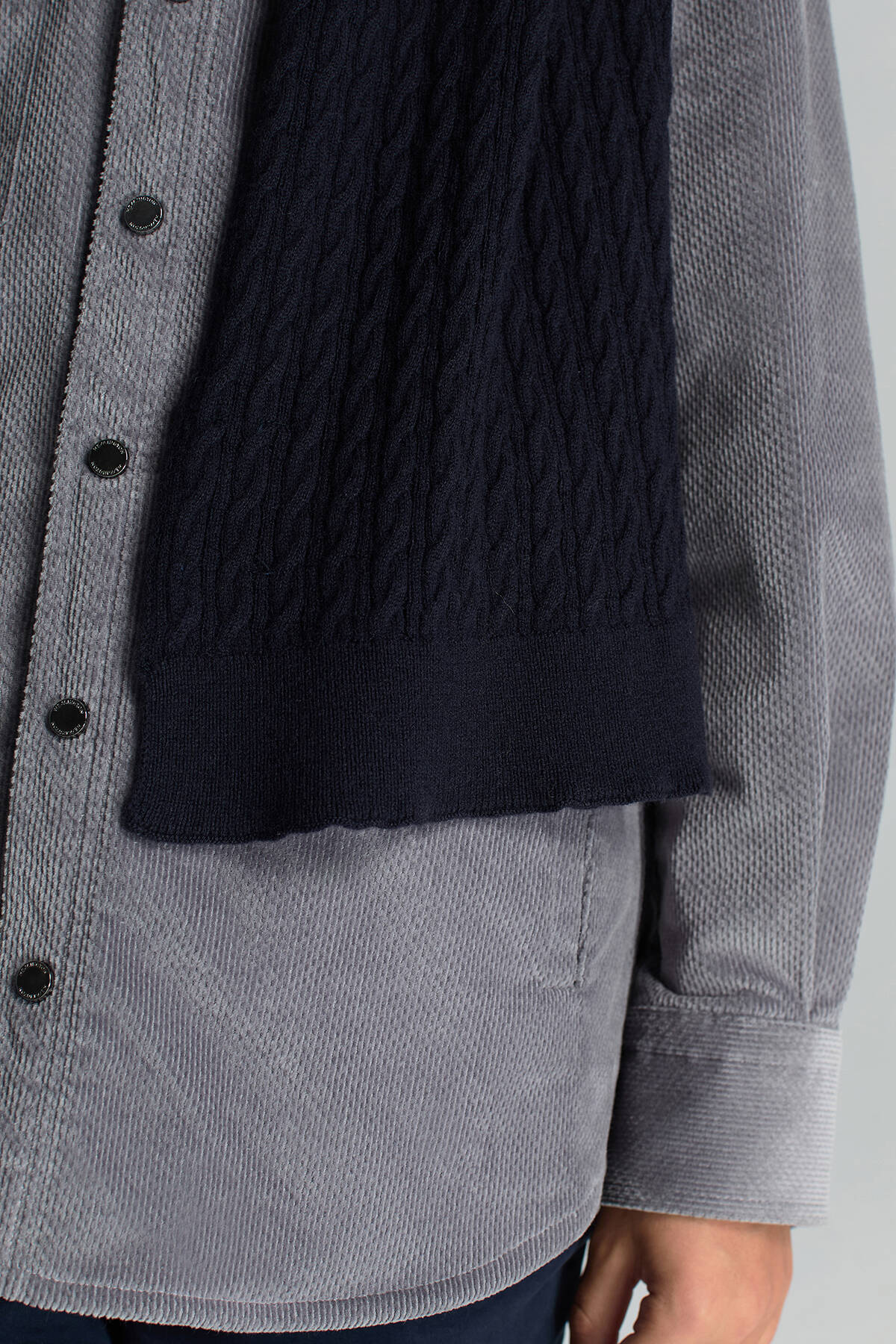 Lambswool Yün Lacivert Çocuk Atkı