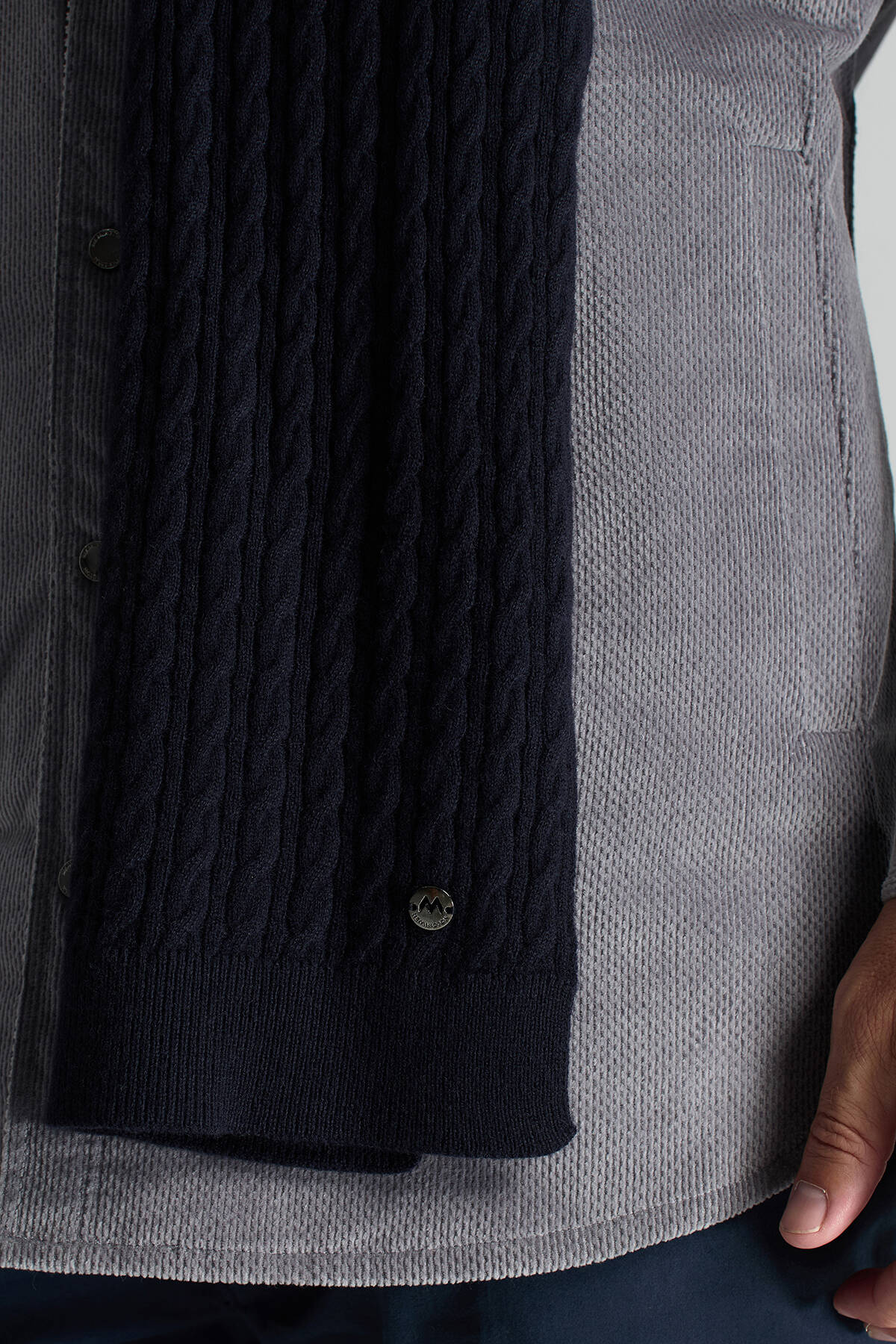 Lambswool Yün Lacivert Atkı