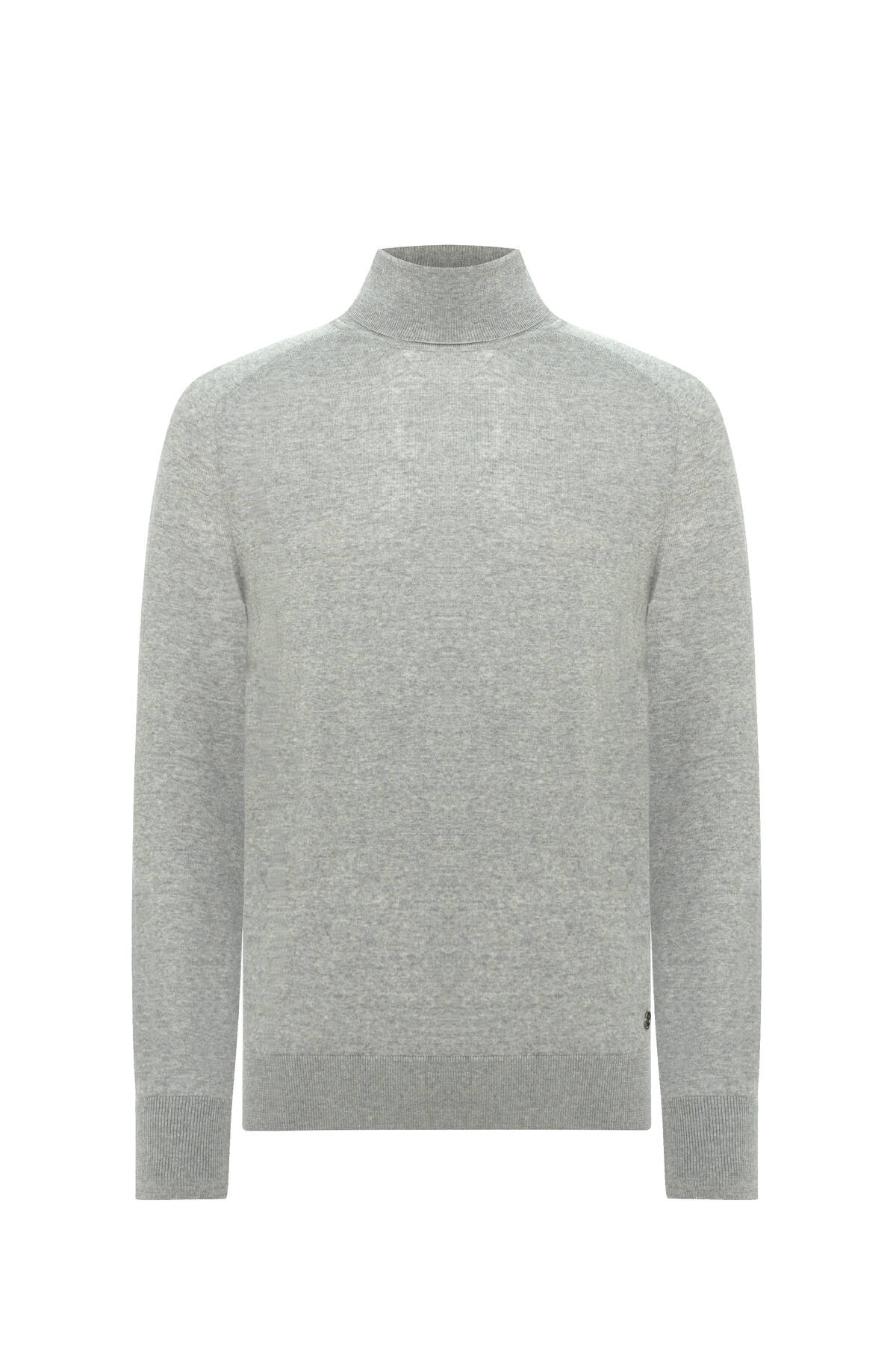 Lupetto Yaka Merino Yün Açık Gri Triko