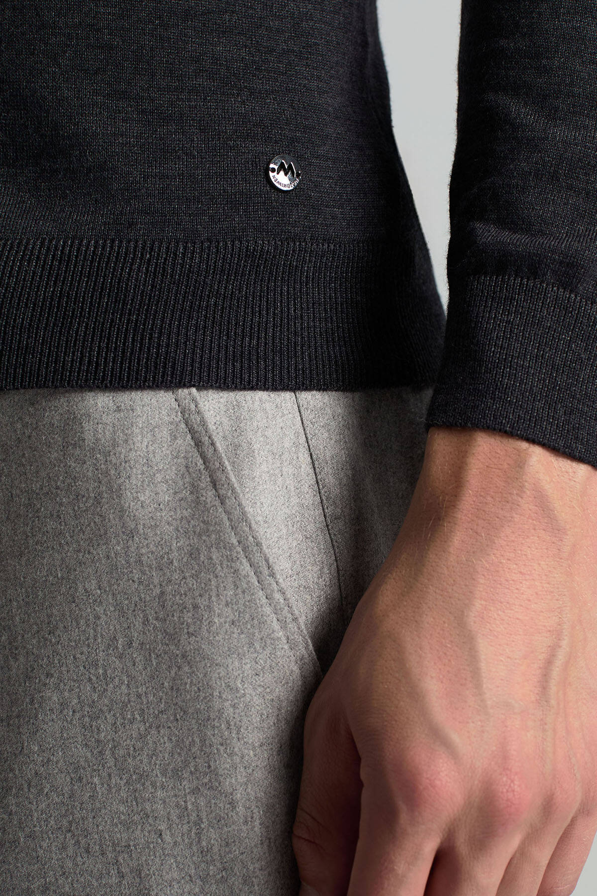 Lupetto Yaka Merino Yün Antrasit Triko