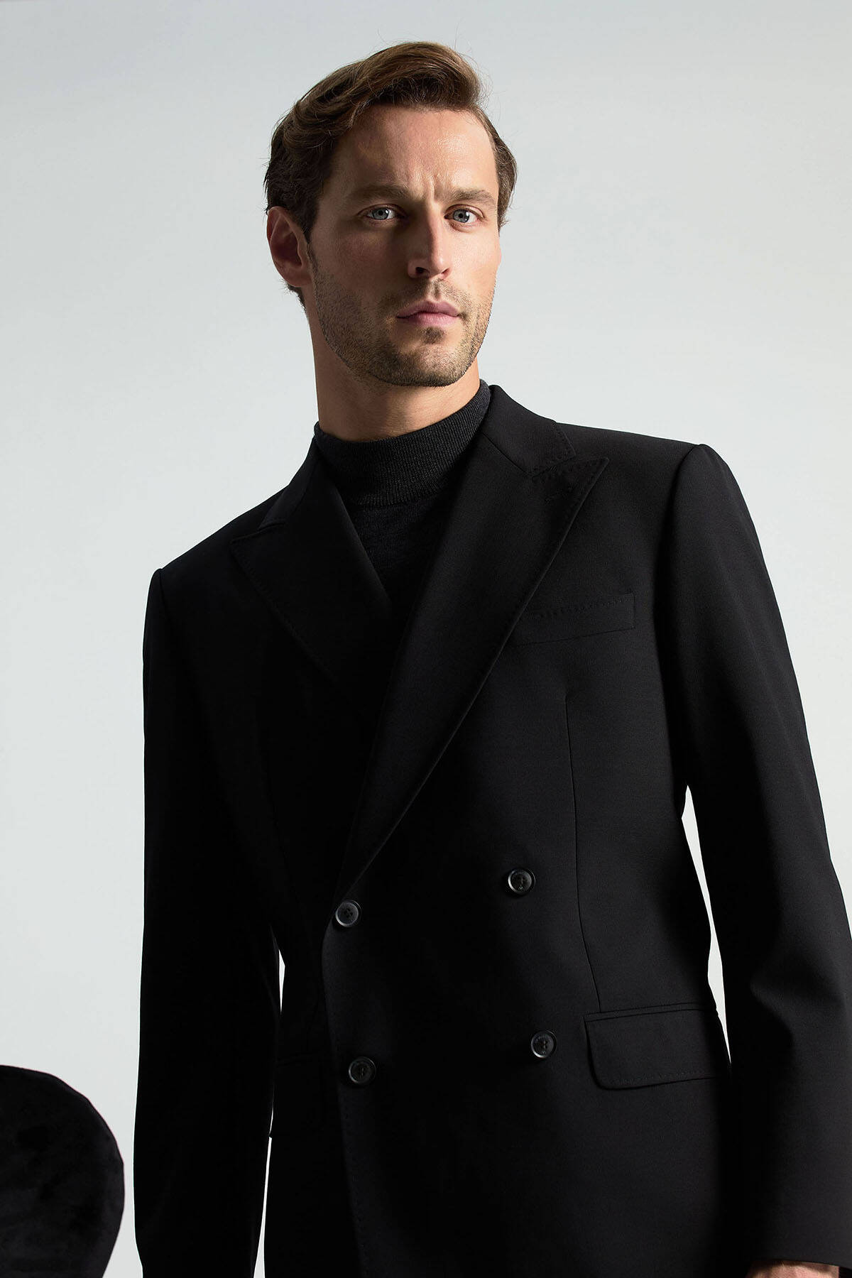 Lupetto Yaka Merino Yün Antrasit Triko