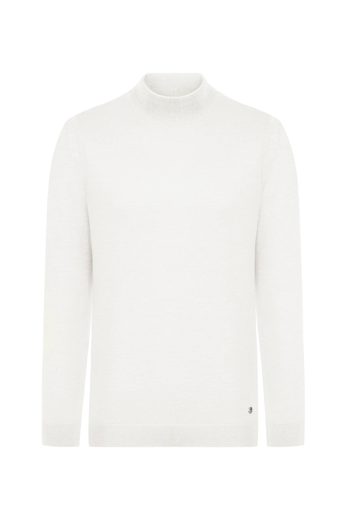 Lupetto Yaka Merino Yün Ekru Triko