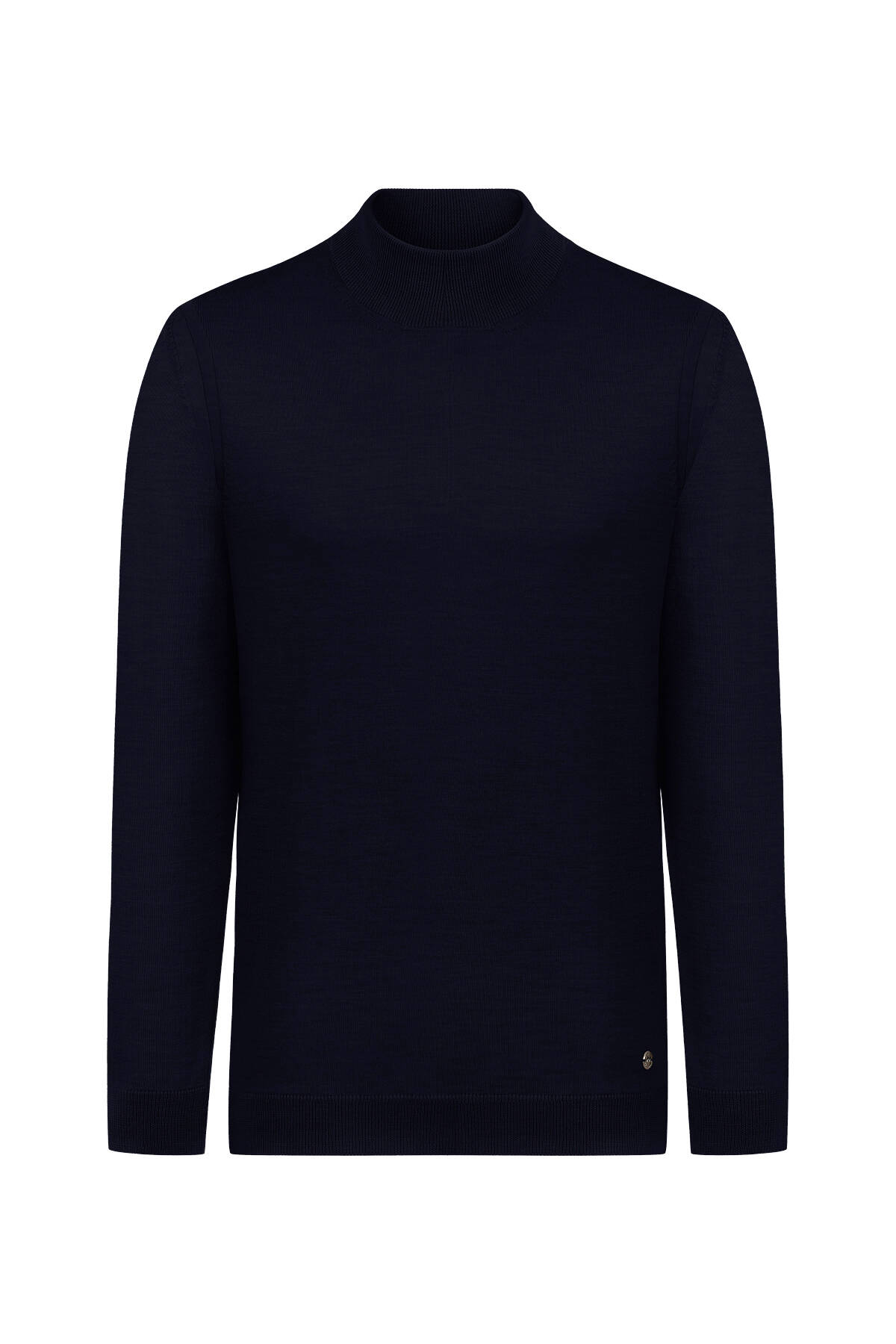 Lupetto Yaka Merino Yün Lacivert Triko