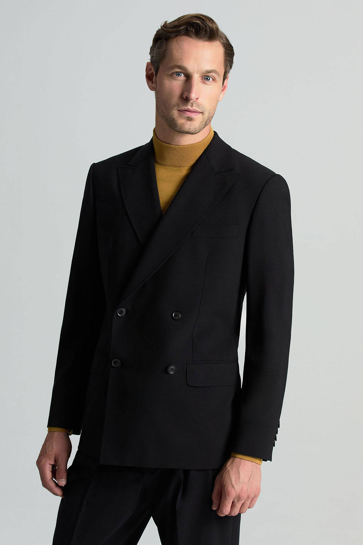 Lupetto Yaka Merino Yün Sarı Triko