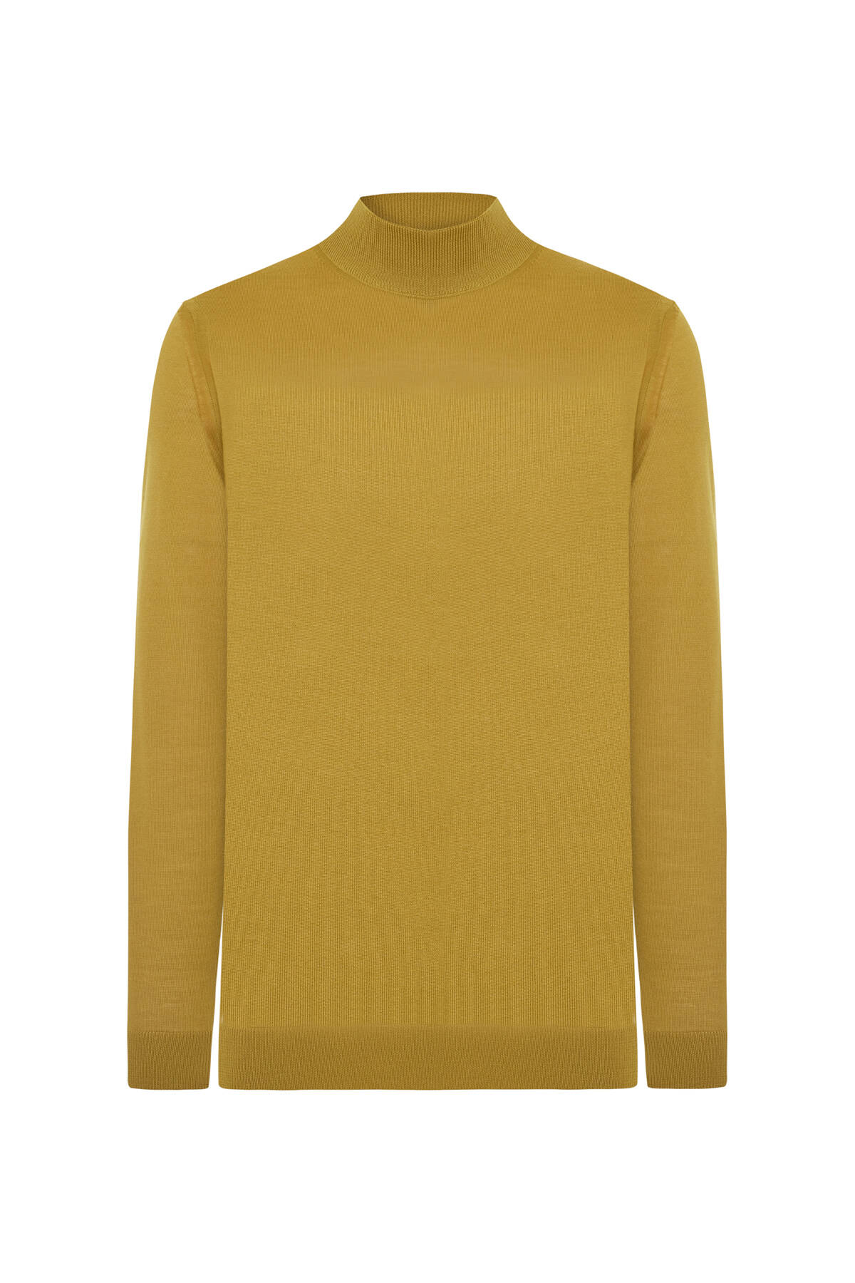 Lupetto Yaka Merino Yün Sarı Triko