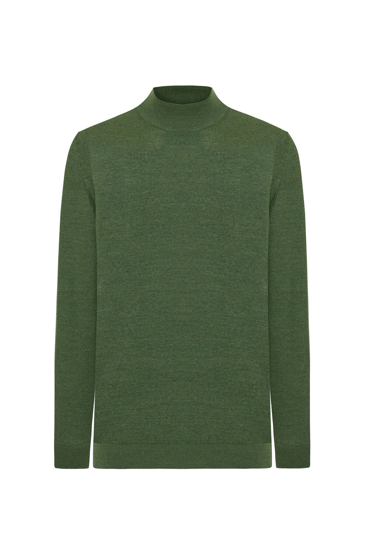 Lupetto Yaka Merino Yün Yeşil Triko
