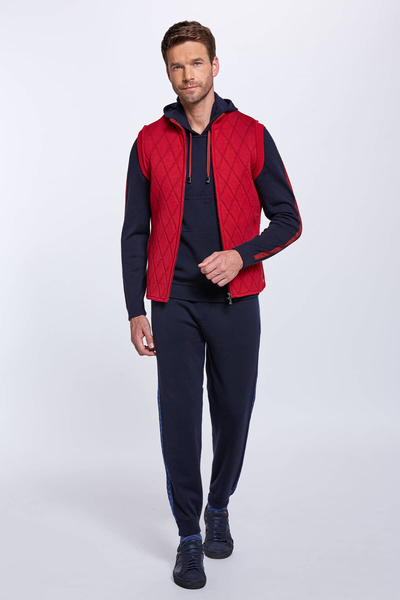 Merino Yün Activewear Kırmızı Triko Yelek - Hemington (1)