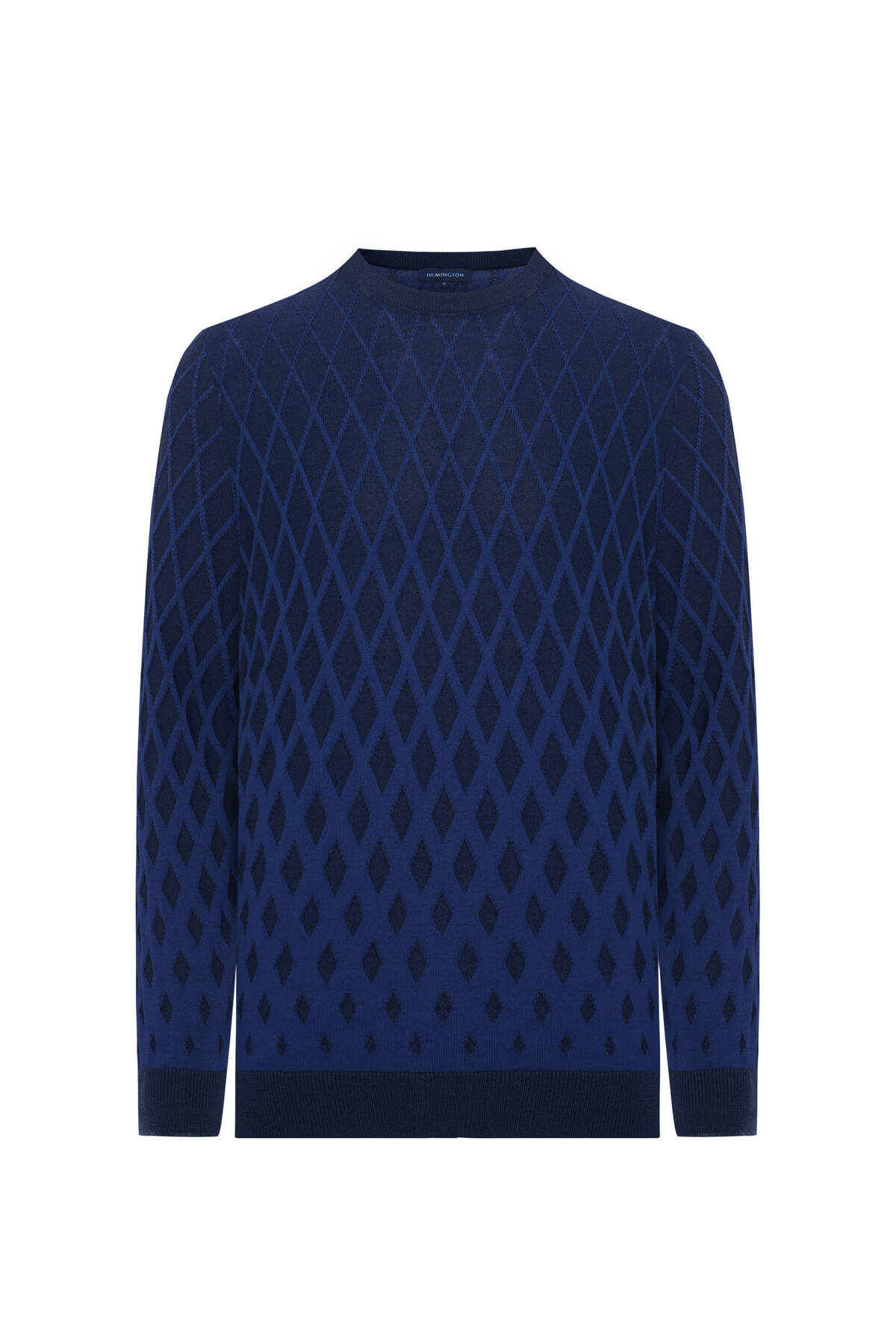 Extrafine Merino Baklava Desen Lacivert Triko