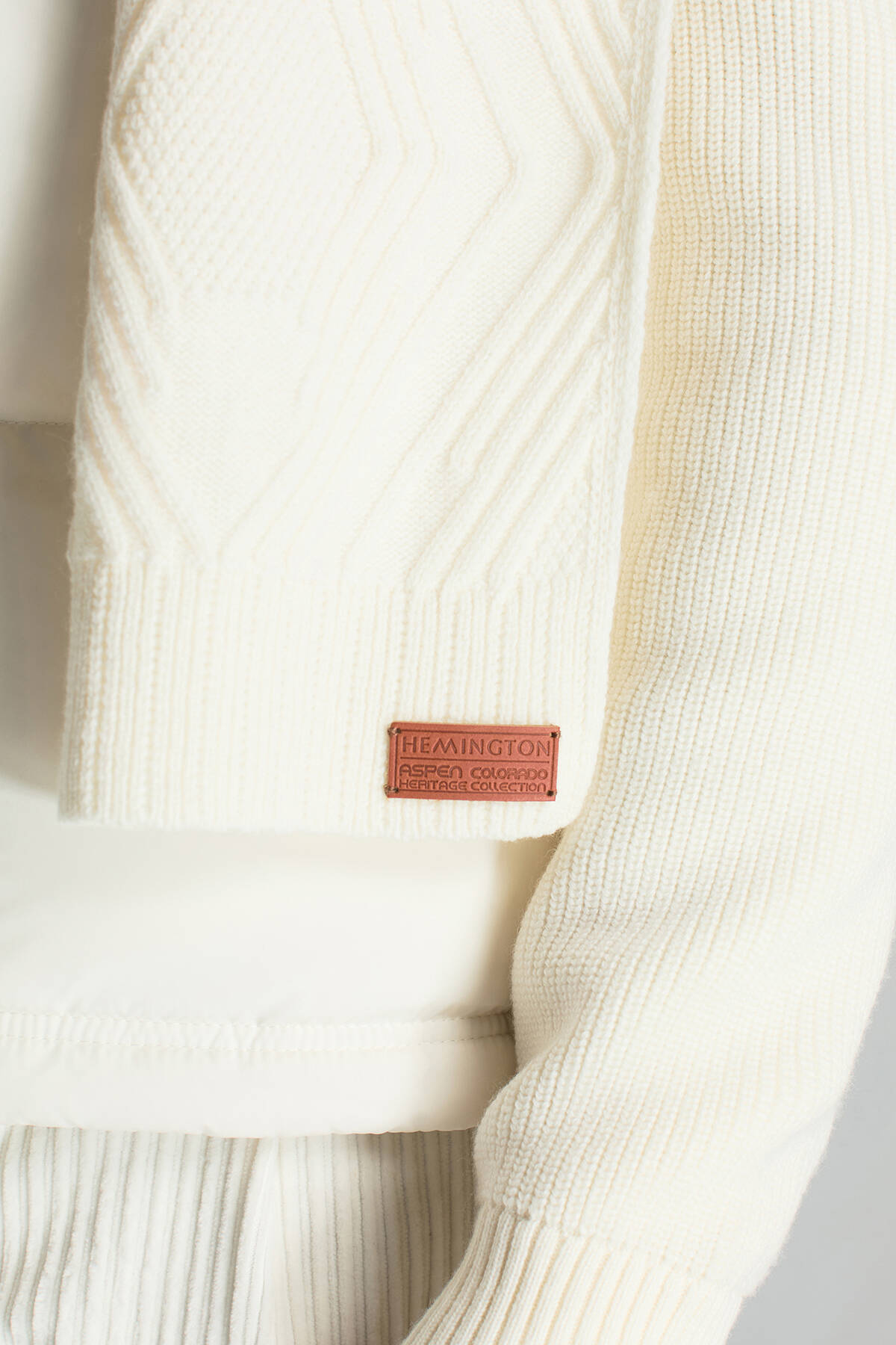 Merino Yün Kaşmir Karışım Desenli Beyaz Atkı