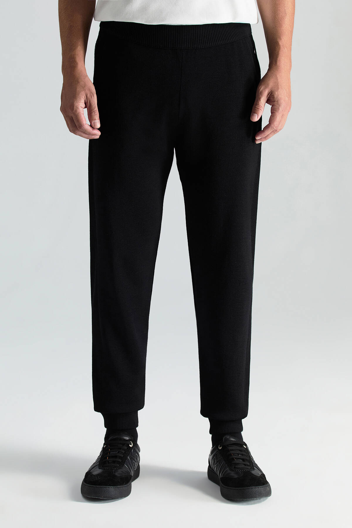 Merino Yün Siyah Triko Pantolon