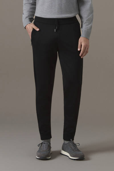 Merino Yün Siyah Triko Pantolon - Hemington