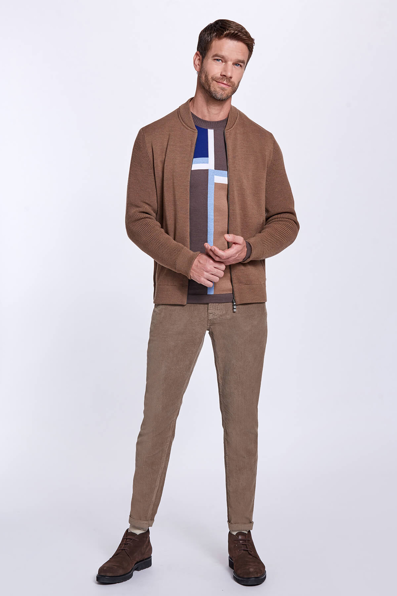 Hemington Merino Yün Tütün Rengi Bomber Ceket. 2 Hemington Merino Yün Tütün Rengi Bomber Ceket. 2