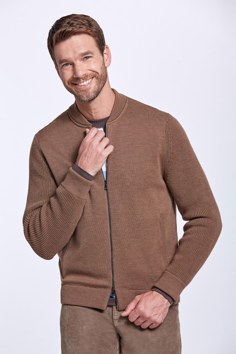 Hemington Merino Yün Tütün Rengi Bomber Ceket. 5 Hemington Merino Yün Tütün Rengi Bomber Ceket. 5