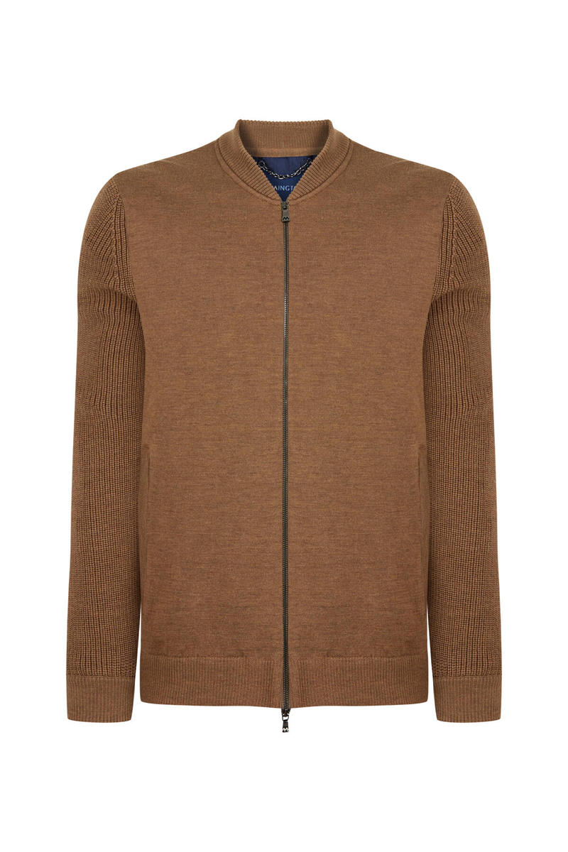 Hemington Merino Yün Tütün Rengi Bomber Ceket. 8 Hemington Merino Yün Tütün Rengi Bomber Ceket. 8