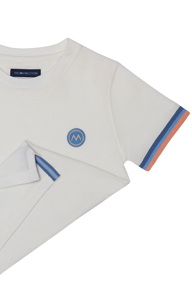 Hemington Nakış Logolu Pike Örgü Bisiklet Yaka Kırık Beyaz Çocuk T-Shirt. 4 Hemington Nakış Logolu Pike Örgü Bisiklet Yaka Kırık Beyaz Çocuk T-Shirt. 4
