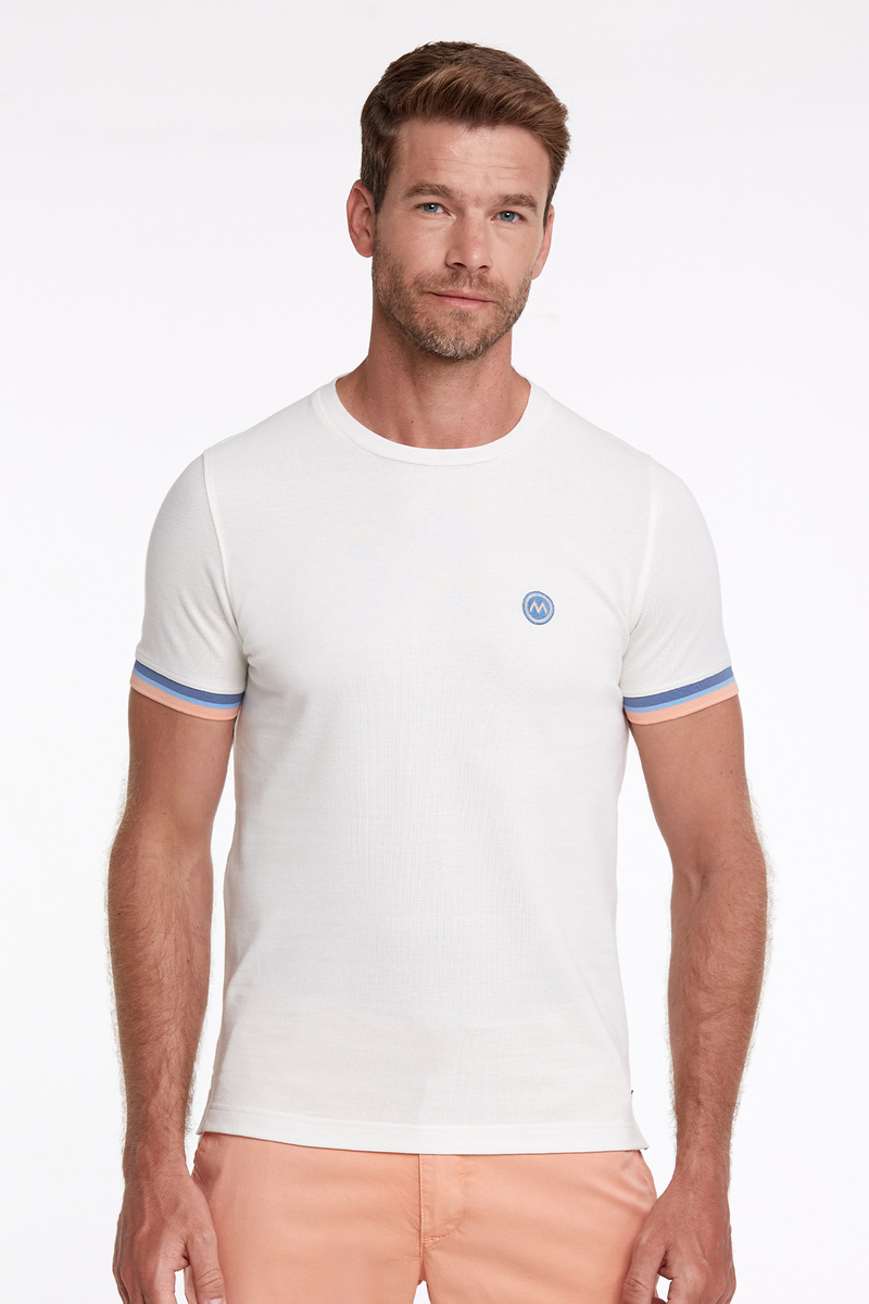 Hemington Nakış Logolu Pike Örgü Bisiklet Yaka Kırık Beyaz T-Shirt. 3 Hemington Nakış Logolu Pike Örgü Bisiklet Yaka Kırık Beyaz T-Shirt. 3