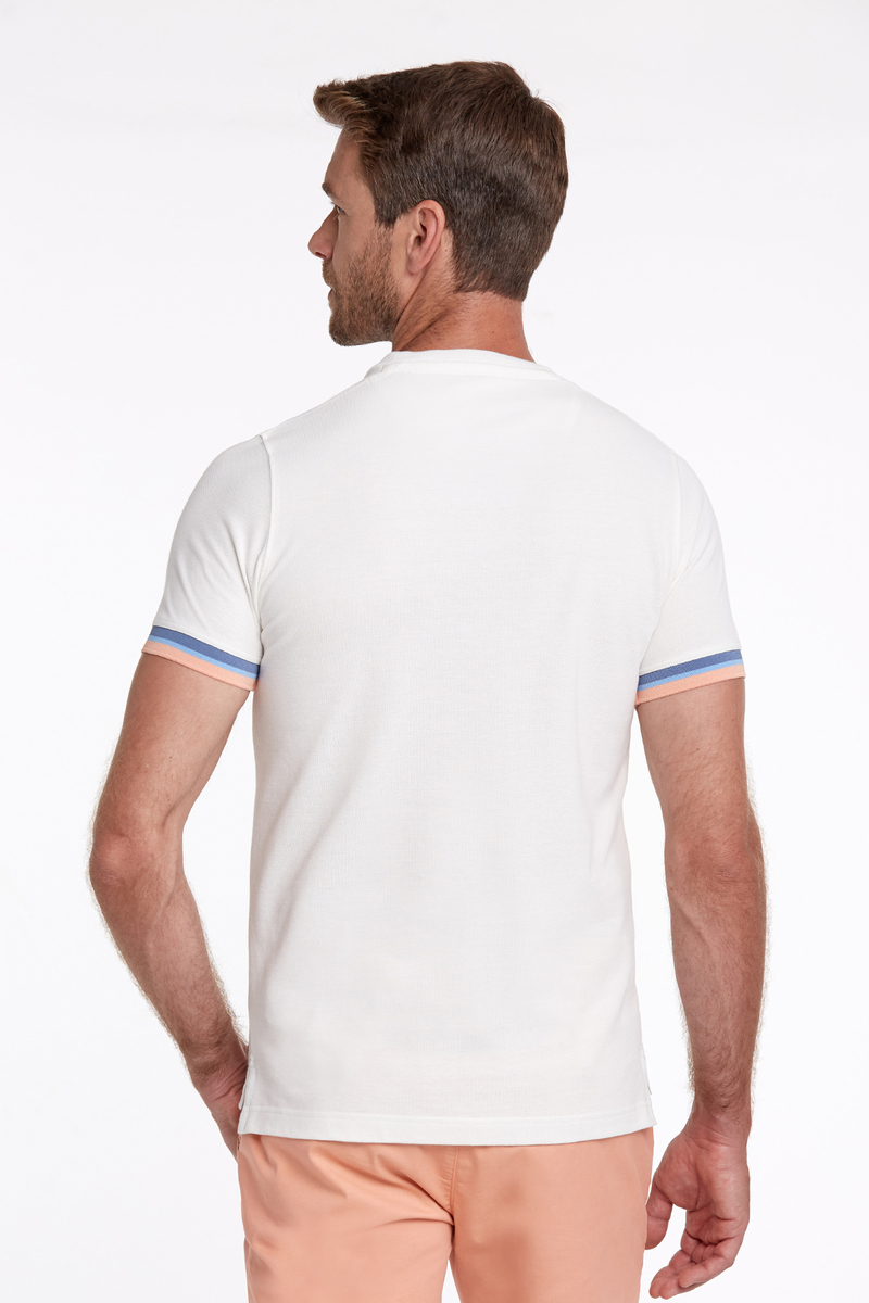 Hemington Nakış Logolu Pike Örgü Bisiklet Yaka Kırık Beyaz T-Shirt. 4 Hemington Nakış Logolu Pike Örgü Bisiklet Yaka Kırık Beyaz T-Shirt. 4