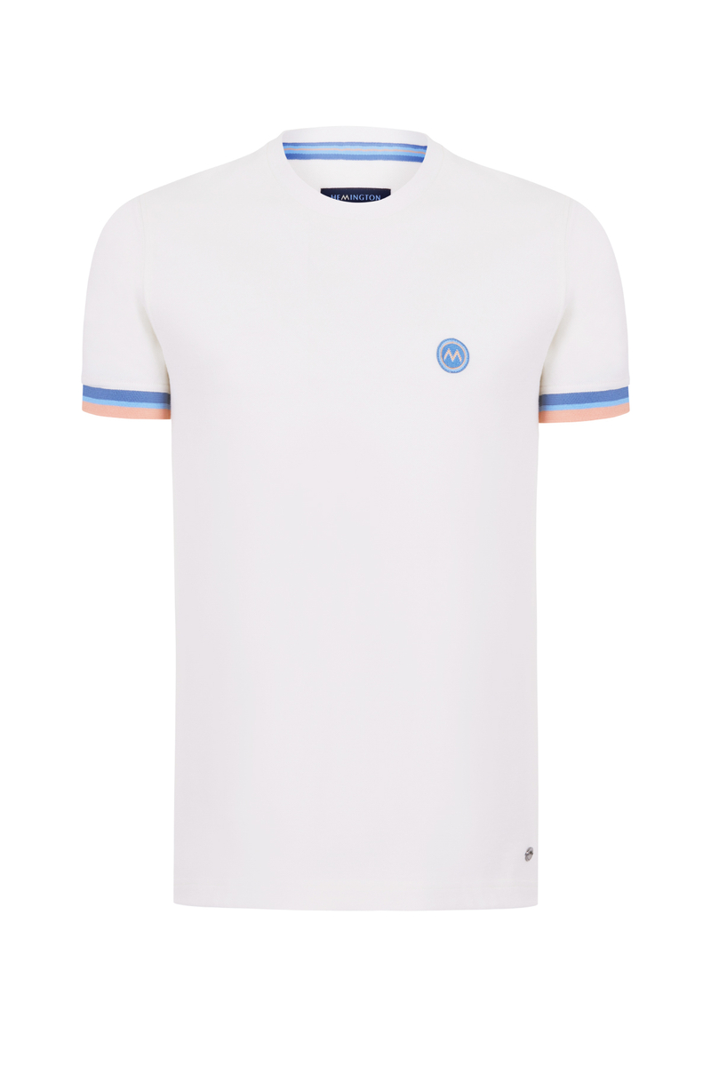 Hemington Nakış Logolu Pike Örgü Bisiklet Yaka Kırık Beyaz T-Shirt. 7 Hemington Nakış Logolu Pike Örgü Bisiklet Yaka Kırık Beyaz T-Shirt. 7
