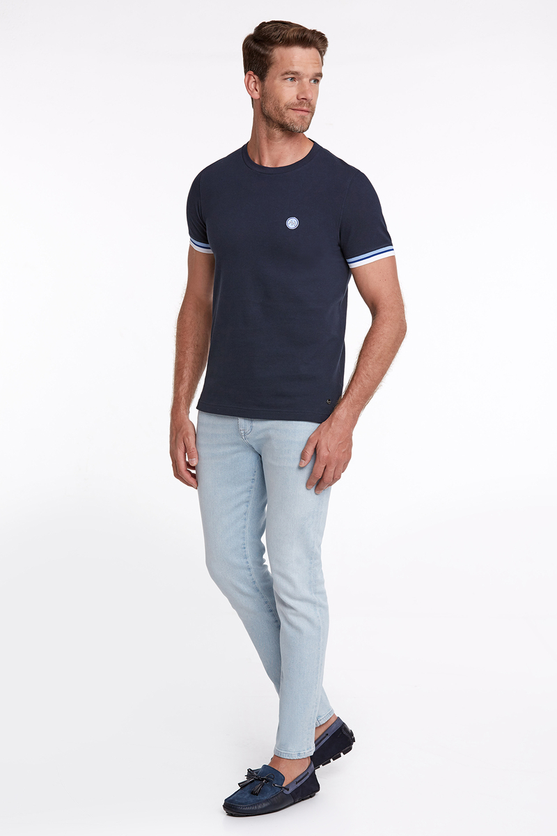 Hemington Nakış Logolu Pike Örgü Bisiklet Yaka Lacivert T-Shirt. 2 Hemington Nakış Logolu Pike Örgü Bisiklet Yaka Lacivert T-Shirt. 2