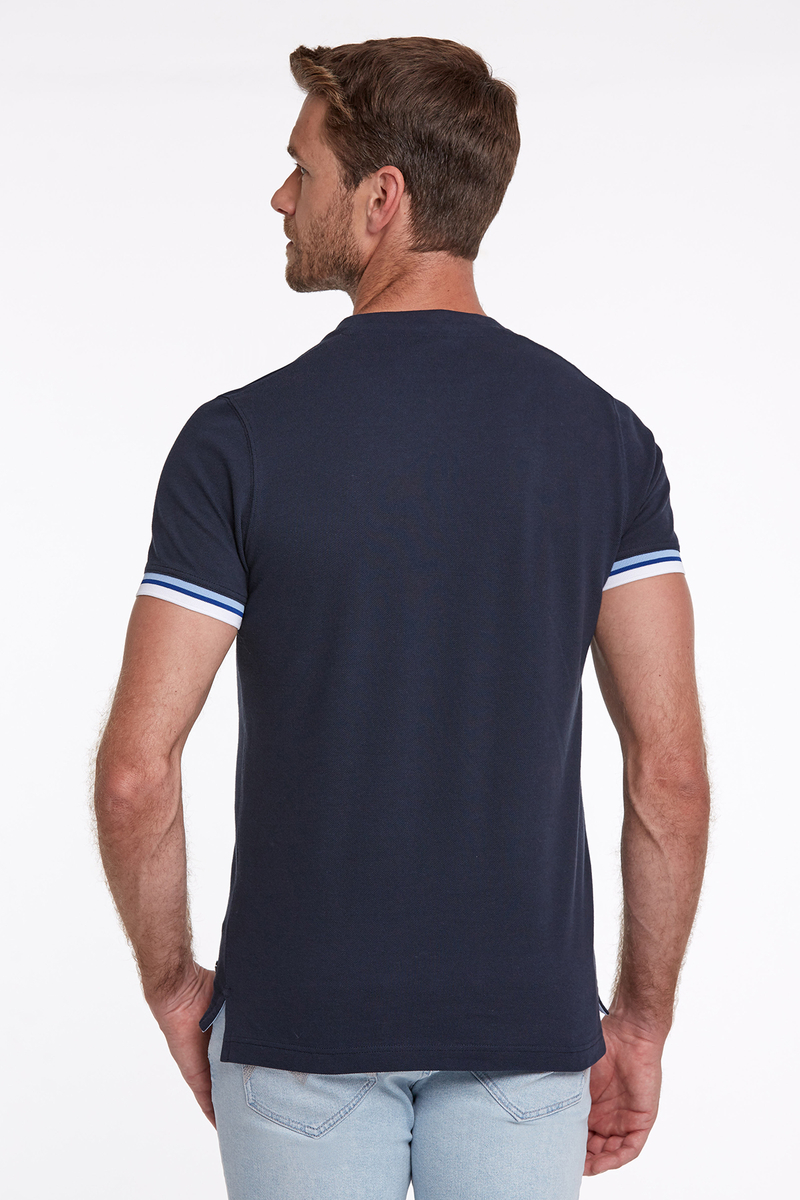 Hemington Nakış Logolu Pike Örgü Bisiklet Yaka Lacivert T-Shirt. 3 Hemington Nakış Logolu Pike Örgü Bisiklet Yaka Lacivert T-Shirt. 3