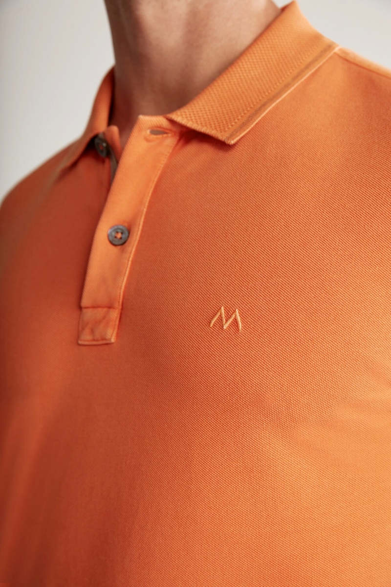 Hemington Vintage Görünümlü Turuncu Polo Yaka T-Shirt. 7
