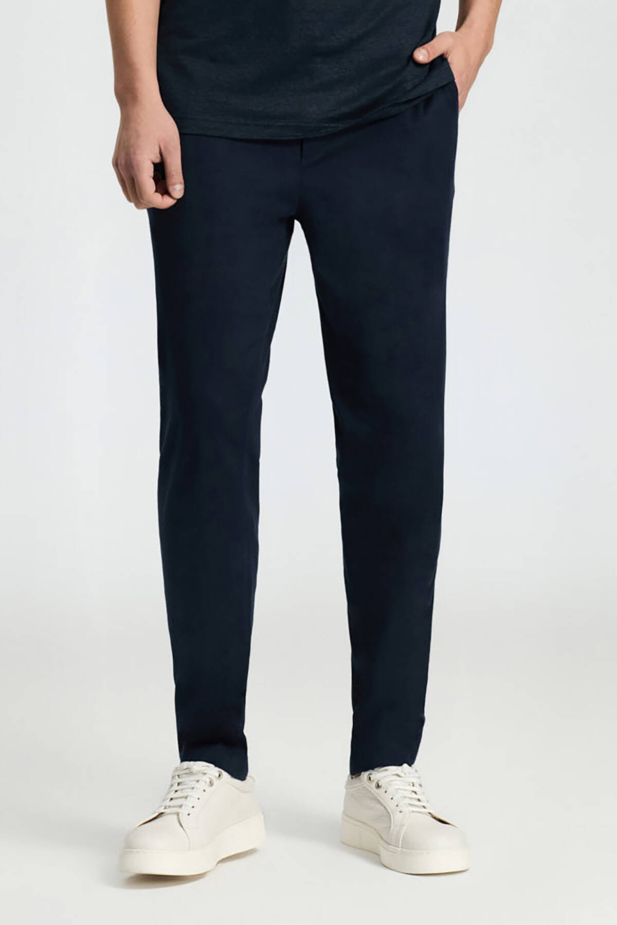 Pamuk Karışım Lacivert Relax Fit Jogger Pantolon