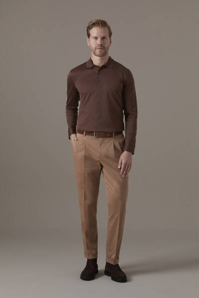 Pamuk Modal Camel Relax Chino Pantolon - Hemington