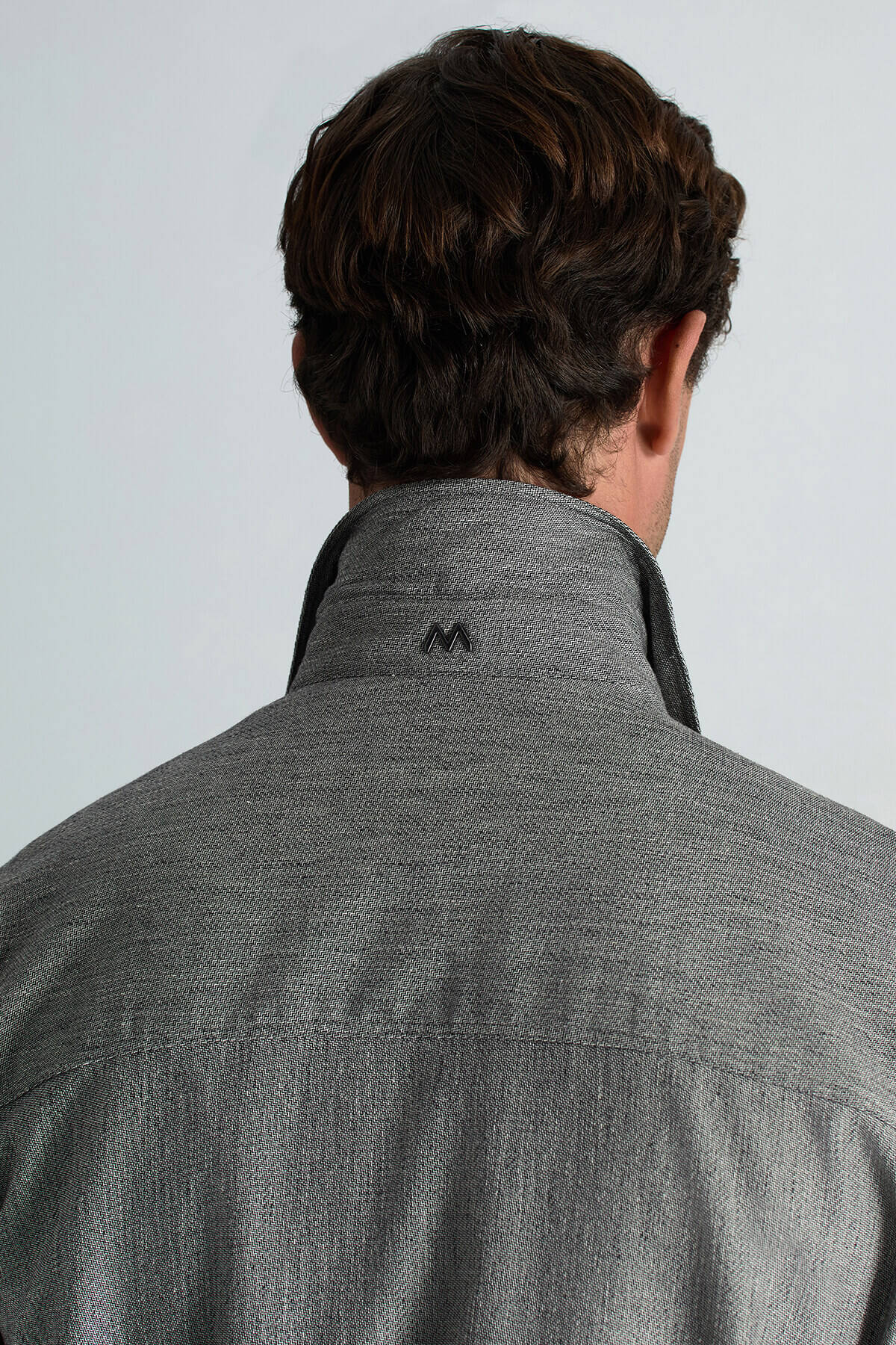 Pamuk Tencel Kumaş Metal Düğmeli Antrasit Ceket Gömlek