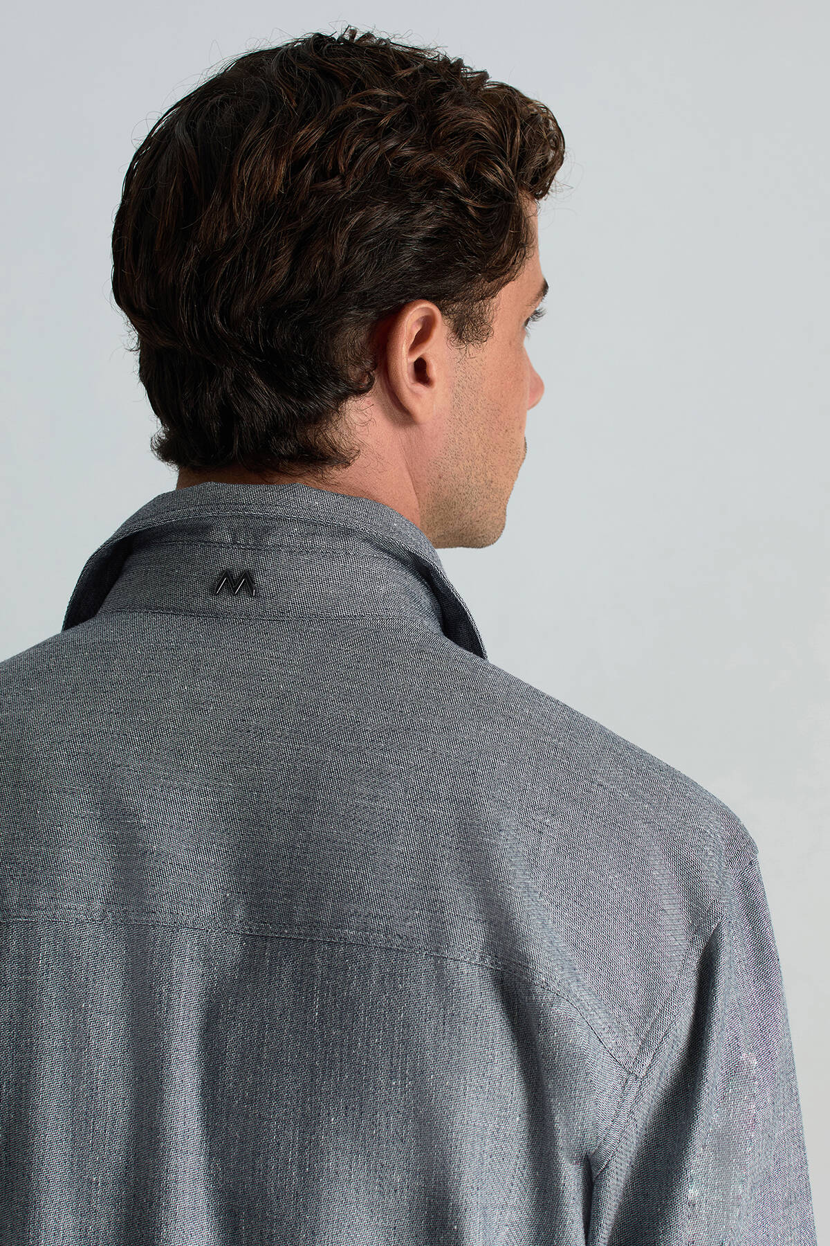 Pamuk Tencel Kumaş Metal Düğmeli Lacivert Ceket Gömlek