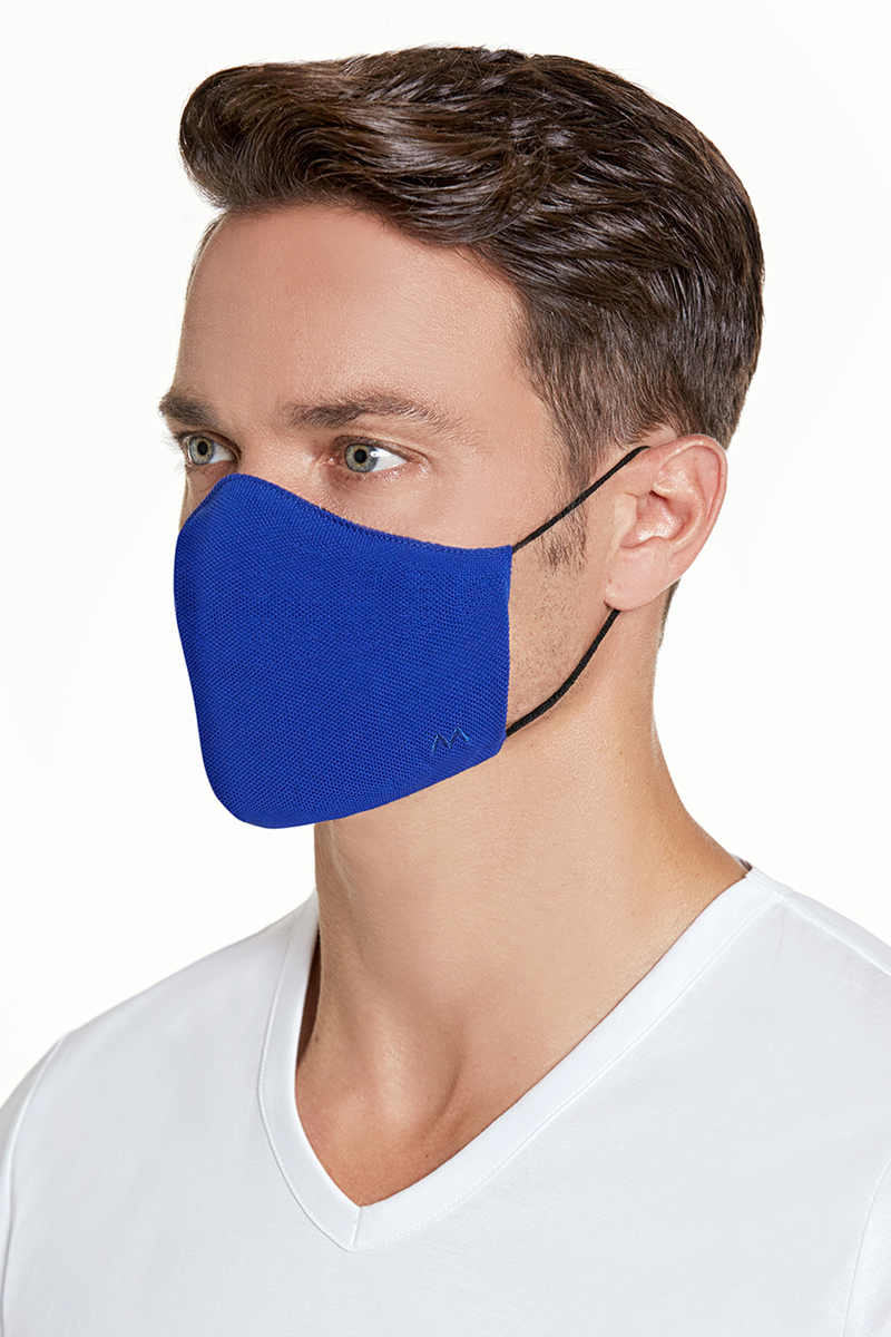 Hemington Pamuk Yıkanabilir Mavi Triko Maske. 3