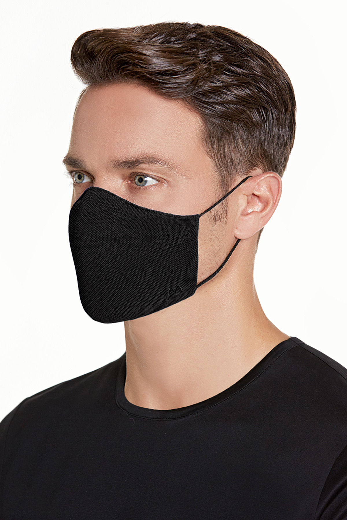 Pamuk Yıkanabilir Siyah Triko Maske