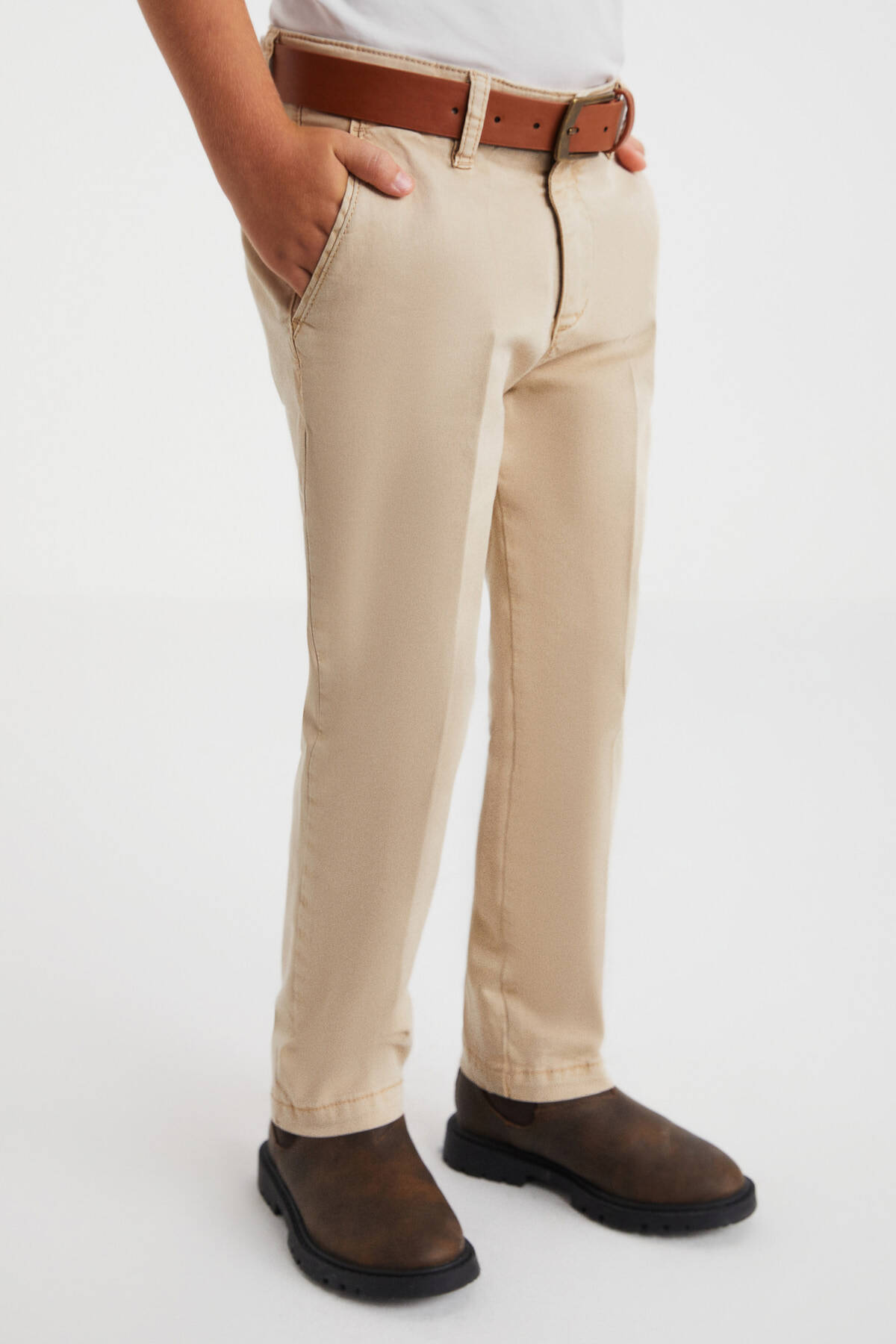 Pamuklu Camel Chino Çocuk Pantolon